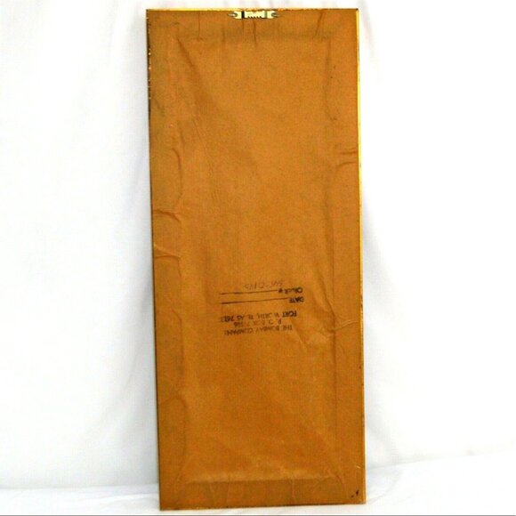 Vintage Golfer Woven Tapestry Framed Golf Picture Bombay 21 1/4" H x 8 3/4" W - Picture 3 of 3